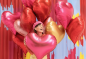 Preview: XL Folienballon Figur - Herz rot - 75x64,5 cm